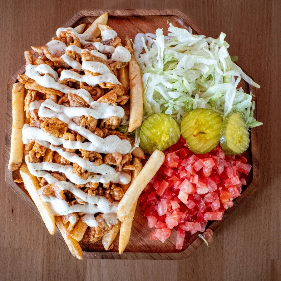 Chicken over fries
