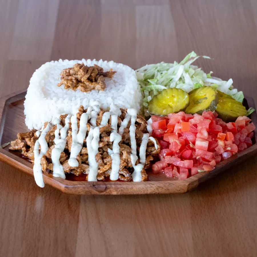 Beef over rice